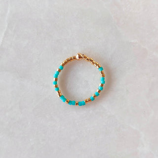 Lovarth - Bague Morse Doré et Turquoise