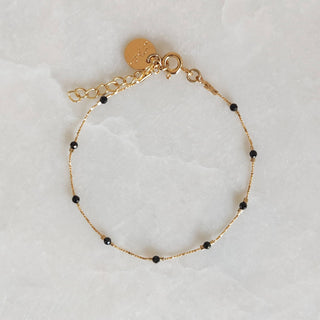 Lovarth - Bracelet doré et noir - perles naturelles