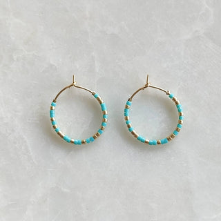 Lovarth- Créoles Morse Love - Boucles d'oreilles - turquoise et doré
