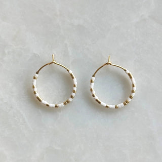 Lovarth- Créoles Morse Love - Boucles d'oreilles - Blanc et doré
