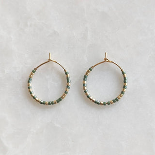 Lovarth- Créoles Morse Love - Boucles d'oreilles - kaki et doré