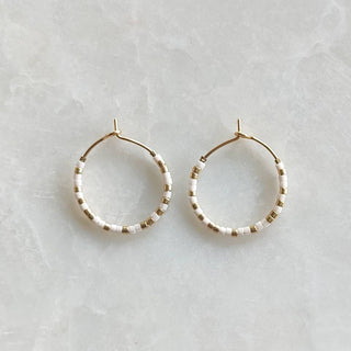 Lovarth- Créoles Morse Love - Boucles d'oreilles - nacre et doré