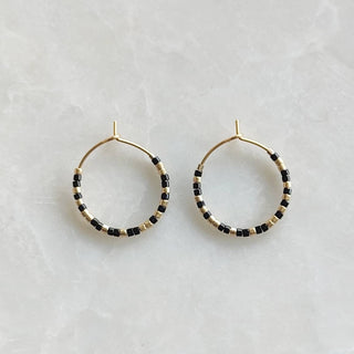 Lovarth- Créoles Morse Love - Boucles d'oreilles - noir et doré