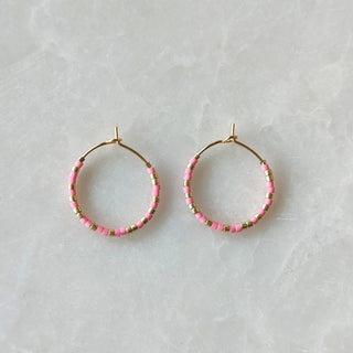Lovarth- Créoles Morse Love - Boucles d'oreilles - rose et doré