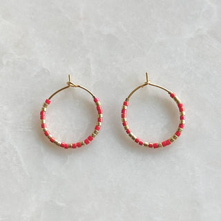 Lovarth- Créoles Morse Love - Boucles d'oreilles - rouge et doré
