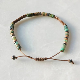 Lovarth - Bracelet homme pierres naturelles - Marron turquoise