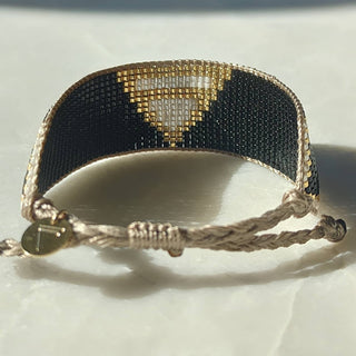 Lovarth - Bracelet Triangle Noir et Doré Verso