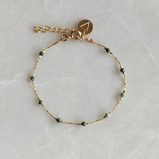 Lovarth - Bracelet fin - doré or et turquoise