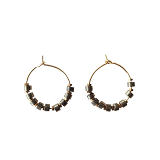 Pyrite hoop earrings